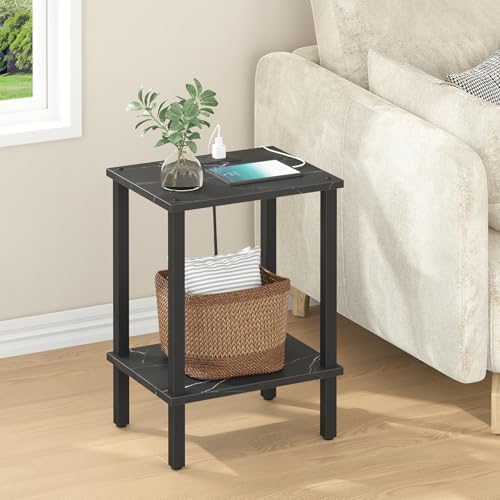 TUTOTAK End Table with Charging Station, Side Table, Nightstand - Image 2