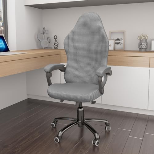Gaming Chair Cover Game Chair Cover for Reclining Rotating Chair,Light Gray | Waterproof, Cat Scratch Proof, Stretch with Amrest, Breathable, Anti-Scratch, Pet-Resistant,For Tall High Back Chairs - Image 2