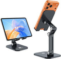 OCYCLONE Phone Stand, Foldable Cell Phone Stand Holder for Desk Office Accessories Adjustable Height and Angle iPhone Stand - Black by OCYCLONE