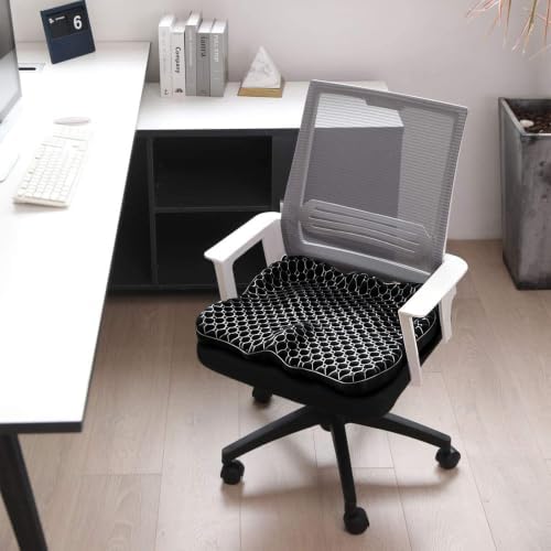 NEW-Vi Gel Seat Cushion, Thickened Big Breathable Honeycomb Design Absorbs Pressure Points Gel Cushion with Anti-Slip Cover Seat Cushion for Office Chair Home Car Seat Cushion for Wheelchair - Image 3
