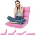 ERGOMASTER Pink Memory Foam Gaming Chair, 14-Position Adjustable Floor Chair for Relaxing, Reading, Video Games, Lightweight Foldable Design, 264 lbs Capacity by ERGOMASTER