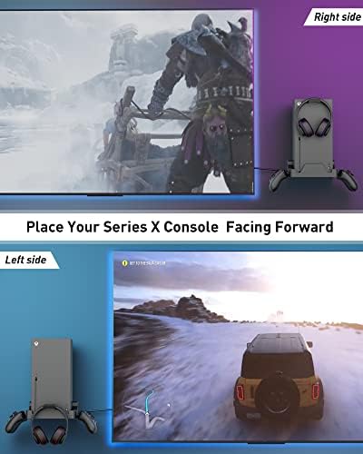 Wall Mount for Xbox Series X - Sturdy Wall Shelf Kit with 2 Controller Holders & 1 Headset Hook, Space Saving, Dual Ventilation Design, Easy Installation, Securely Mount Xbox Console Near or Behind TV - Image 2