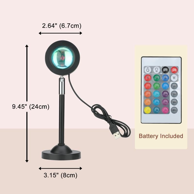 Fall Sunset Lamp Projector Light 180° Adjustable Sunset Mood Lamp, 4 Modes, Remote Control RGB Ambient Night Light for Bedroom. - Image 6
