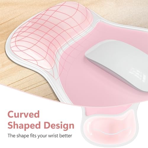 AKIT Ergonomic Gel Mouse Pad and Keyboard Wrist Rest, Non-Slip, Pink | Gel Wrist Support for Typing Comfort Non-slip Base Fits Standard Keyboards and Mice Reduces Fatigue During Long Work Sessions - Image 3