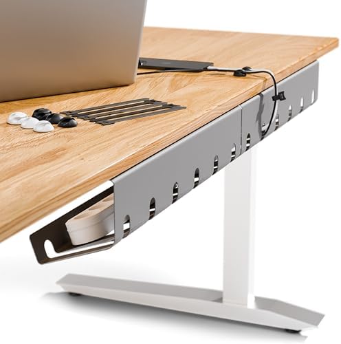 PAMO Cable Management Under Desk, Set of 3 - Grey/Silver by pamo