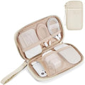 BAGSMART Cord Organizer Travel Cable Organizer Bag Tech Electronic Organizer Travel Case, Travel Essentials for Charger, Cable, Phone, Flash drive, Single Layer - Beige by BAGSMART
