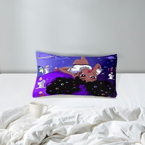 African American Comforter Sets, Black Girls Comforter Set Twin, Girls Bedroom Decor, Purple Black Bedding Set with 1 Comforters +1 Pillowcase - Image 4