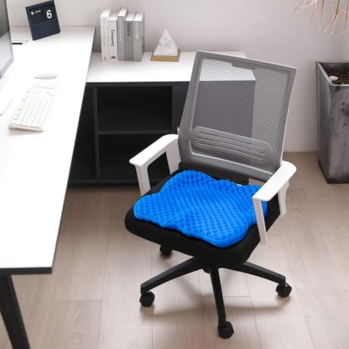 NEW-Vi Gel Seat Cushion, Thickened Big Breathable Honeycomb Design Absorbs Pressure Points Gel Cushion with Anti-Slip Cover Seat Cushion for Office Chair Home Car Seat Cushion for Wheelchair - Image 3
