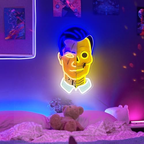 Gaming Neon Sign, Gold Skull LED Wall Decor for Gamer Room, USB Powered Dimmable Neon Light for Esports Setup, Teen Bedroom, Man Cave, Streaming Background, Birthday Gift for Boys and Gamers - Image 5
