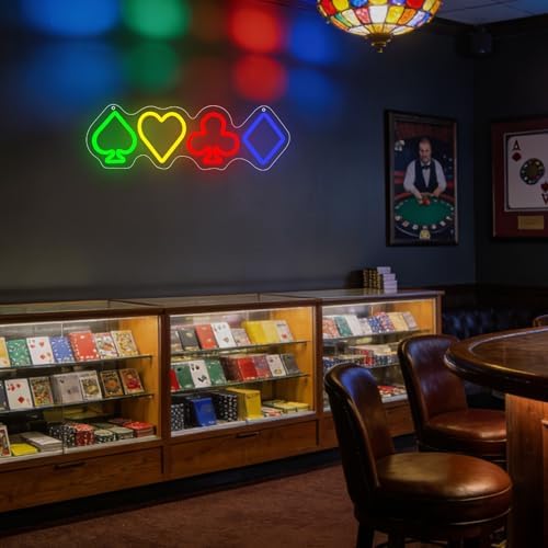 Playing Card Suits Neon Sign, Poker LED Neon Light for Wall Decor, Dimmable Poker Neon Sign for Game Room, Bar, Man Cave, Casino Party, Hotels, Great Gifts for Boys Men Shop Birthday - Image 6