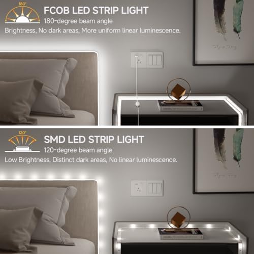 BTF-LIGHTING 5V USB COB LED Strip Lights 9.8FT Cool White 6000K - Image 3