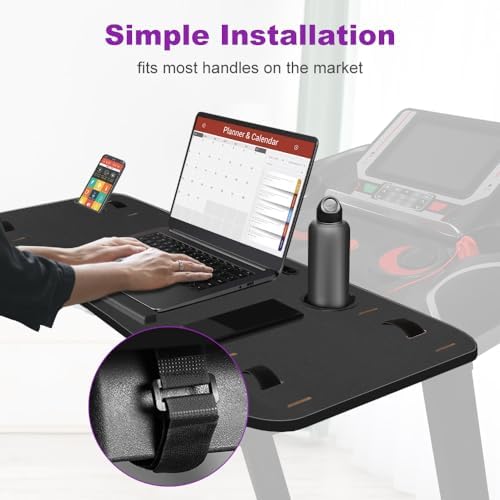 KELIXU 39" Treadmill Desk Attachment, Universal Walking Laptop Holder Desk Ergonomic Platform Workstation for Treadmill with Cup Holder, Laptop/Tablet Stand - Image 6