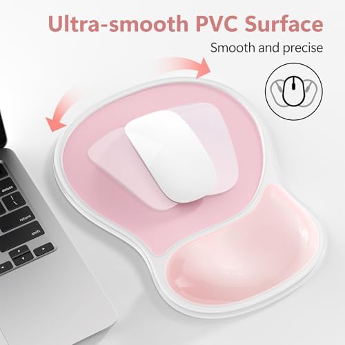 AKIT Ergonomic Gel Mouse Pad and Keyboard Wrist Rest, Non-Slip, Pink | Gel Wrist Support for Typing Comfort Non-slip Base Fits Standard Keyboards and Mice Reduces Fatigue During Long Work Sessions - Image 4