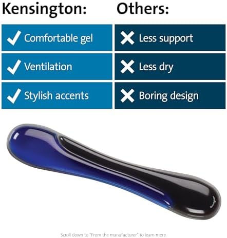 Kensington Duo Gel Keyboard Wrist Rest (K62397AM) Blue - Image 7