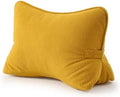 Pat. Pend. Corduroy Reading Back Pillow with Lumbar Support, Triangle Backrest Cushion for Bed Sitting & Relaxing, Support Pillow for Sofa or Headboard, Bright Yellow by Ailuteie