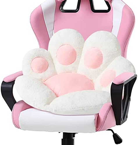 Ditucu Cat Paw Cushion Kawaii Chair Cushions 31.4 x 27.5 inch Cute Stuff Seat Pad Comfy Lazy Sofa Office Floor Pillow for Gaming Chairs Room Decor White by DITUCU