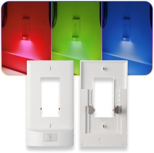 1 Pack - SnapPower Multi-Color GuideLight – Outlet Cover RGB Lights, Customizable Ambient Lighting/Mood Lighting for Home, Kitchen, Gaming Room, Kids Bedroom, Nursery, Holiday Decor (White, GFCI) by SnapPower