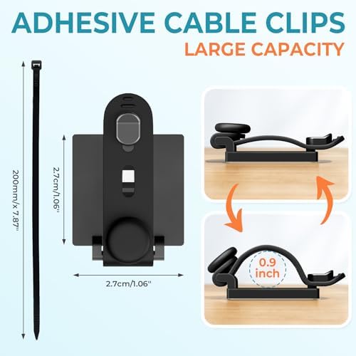 Kanemc 20PCS Cable Management Kit Adhesive Cable Clips - Image 3