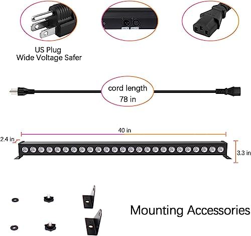 Led Stage Lights Bar,72W 24LEDs RGB Dj Strobe Party Lights Bar 3 in 1 Wall Washer Light Indoor with DMX Control AutoPlay Sound Activated Color Changing for Church Christmas Wedding Dance (1) - Image 6