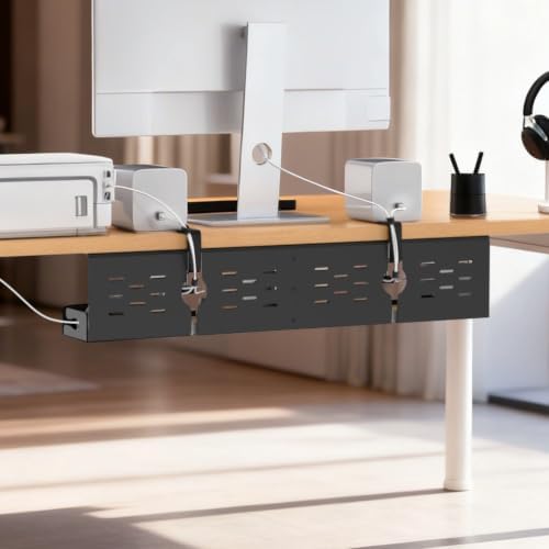 Univivi Under Desk Cable Management Tray, Cable Management, 32 inch, Black - Image 6