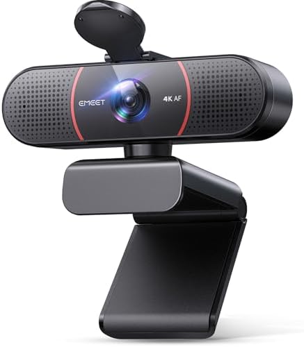 EMEET C960 4K Webcam for PC, PDAF Auto Focus, Dual Omni Mics, 73° FOV by EMEET