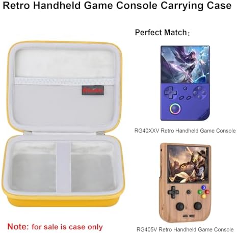 Elonbo Carrying Case for G350/ RG35XX Pro/ RG40XXV/ RG406V/ RG405V Retro Handheld Game Console, GiipGoop/ Voacle/ Anbernic Video Gaming Console Travel Storage Bag, Linux System Games Holder, Yellow - Image 2