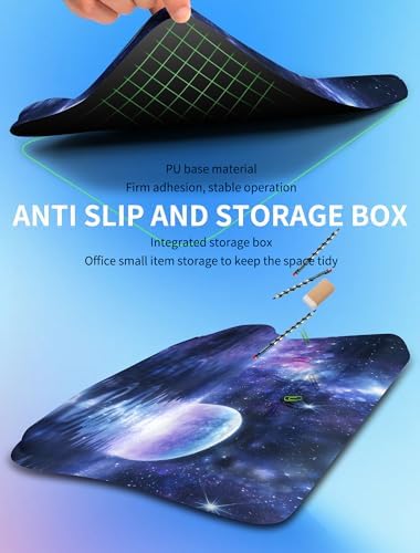 Ergonomic Wave Wrist Rest with Keyboard Stand, Cushioned Palm Rest, Comfortable Integrated Memory Foam for Natural Typing and Relieve Wrist Pain, Moon and Starry Sky - Image 5