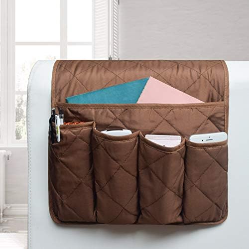 MDSTOP 5 Pockets Remote Control Holder, Magazine Rack, Space Saver Organizer, Draped Over Sofa, Couch, Recliner Armrest - Image 6