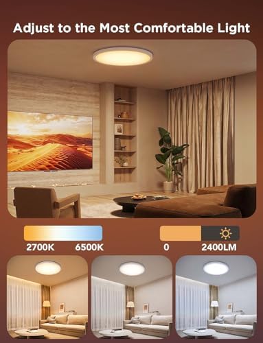Govee Smart Ceiling Light, 2400LM RGBIC and RGBWW, 12 Inch, White 2 Packs - Image 3