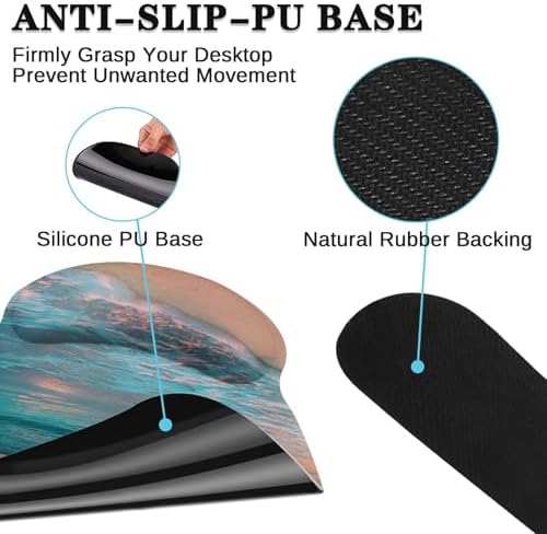 Arttown Keyboard Mouse Pad Set, 4 in 1 Desk Mat Set Ocean Beach - Image 5