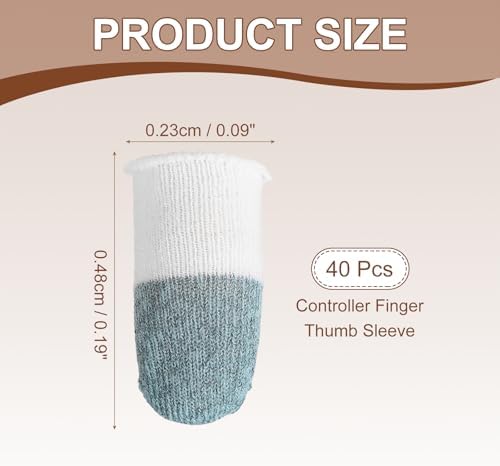 PATIKIL Controller Finger Thumb Sleeve, 40 Pack Mobile Gaming Finger Sleeve Silver Fiber Tip Gloves Anti-Sweat Breathable for Game Phone Touchscreen Devices, Light Blue - Image 2