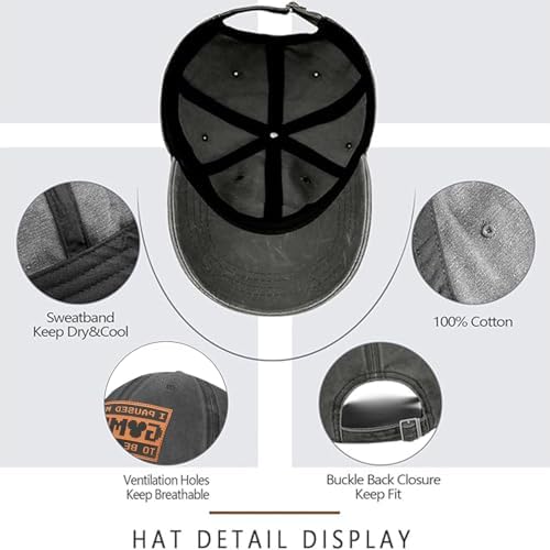 Hat for Men Women, Baseball Cap Gifts for Men Women, Adjustable Cotton Leather Patch Trucker Baseball Cap - Image 5