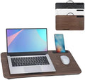 Portable Laptop Desk Fits Up to 16“ Laptops, with Tablet Slot, Built-in Cushion, Great for Home & Office,Lap Desk for Laptop,Lap Desk with Cushion (Brown, Large) by YUELAKE