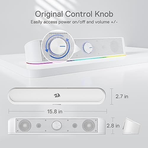 Redragon GS560 RGB Desktop Soundbar, Dynamic Lighting Bar with Audio Sync - Image 6