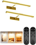 EZVALO Picture Light for Wall, 4800mAh Rechargeable Wireless Remote, 13‘’ Dimmable Magnetic LED Art Display Light with 3 Color Temperatures, for Gallery, Living Room, Bedroom, Hallway (Gold-2Pack) by EZVALO