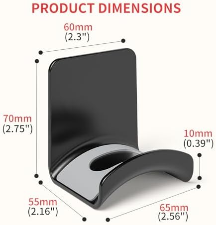 Game Headphone Stand Wall Mount Headset Hook Adhesive Headphone Hanger for Ear Headphone, Game Accessories (Wall Mount Black) - Image 6