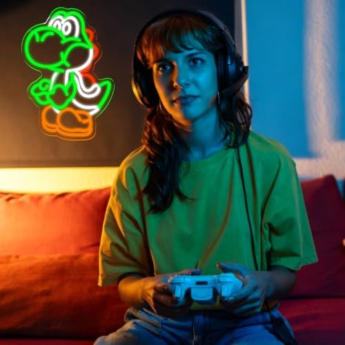 GALLIA Anime Theme Cartoon LED Neon Sign for Wall Decor, Dimmable Anime Light Up Display, Kids Bedroom Game Room Decoration, (Yoshi) - Image 5