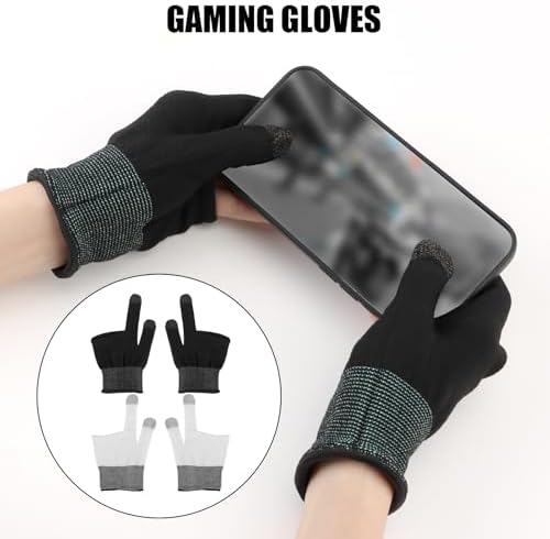 8 Pcs Gaming Gloves for Sweaty Hands, Silver Fiber Thumb Gloves - Image 6