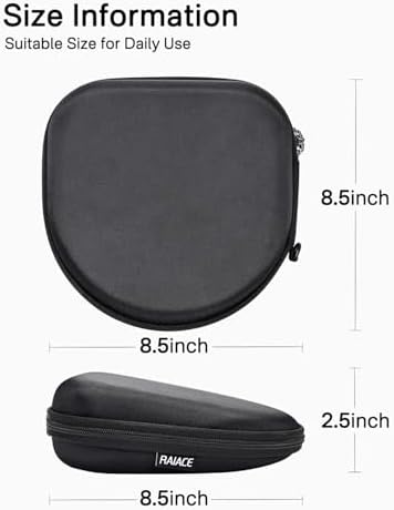 RAIACE Hard Travel Storage Case for Sony WH-CH720N Headphone, with Small Pocket for Cables and Accessories. - (Case Only) - Black - Image 4