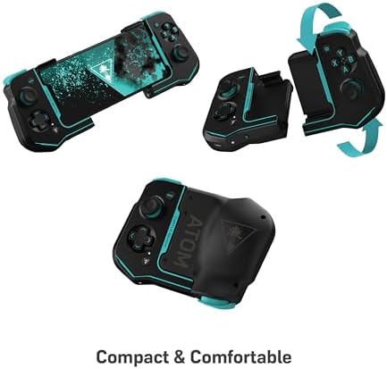 Turtle Beach Atom Mobile Game Controller with Bluetooth for Cloud Gaming on Android Mobile Devices with Compact Shape, Console Style Controls & Low Latency Bluetooth - Black/Teal - Image 4