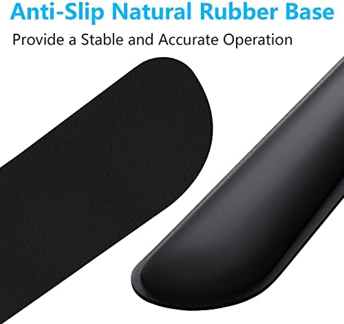 Dapesuom Keyboard Wrist Rest Set, Cute PU Leather Wrist Cushion for Computer Keyboard and Mousepad, Memory Foam Mouse Pad Rests Support with Non-Slip Base for Typing Pain Relief, Laptop, Black - Image 5