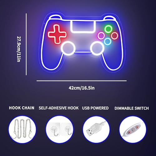 Gamepad Neon Sign - Dimmable USB Powered LED Light - Image 6