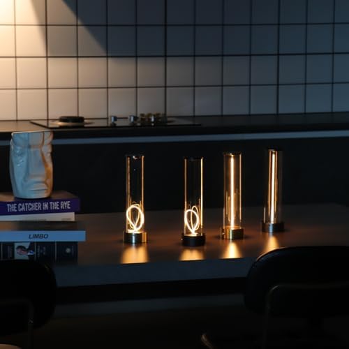 Mini Minimalist Tabe Lamp with Breathing Effect, Cordless LED Desk Lamp Rechargeable Modern Night Lights Portable Lamp for Gaming, Home Office, Bedroom, Living Room, Kitchen, Bar, Restaurant (Gold) - Image 7