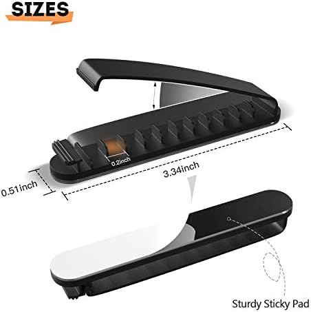 pzoz Cable Clips, 3 Pack Cord Organizer Charger Cable Management for Organizing Home Office Desk Phone Car Wire, Self Adhesive Cord Holders (Black) - Image 3