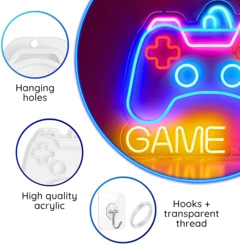 Neon Lights Gamer Room Decor, LED Gaming Lights, Boys Bedroom Decor - Image 5