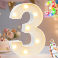 Pooqla LED Light Up Numbers 3, Warm White and Colorful Lighted Marquee Numbers with Remote, Lighted Numbers for 3rd 13th Birthday Decorations, Gift for Girls Boys Her Him Anniversary Home Party Decor by Pooqla