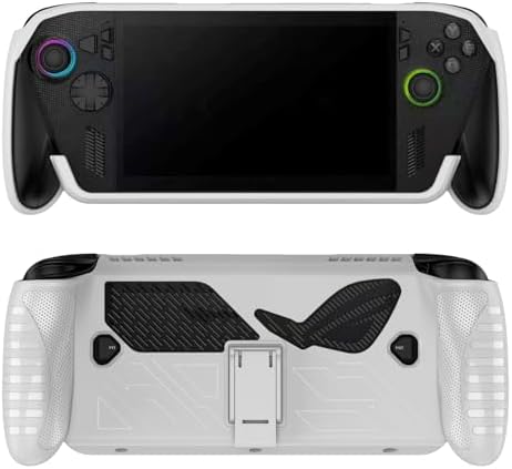 Protective Case Cover for ROG Xbox Ally/ROG Xbox Ally X, TPU Soft Slim Sleeve with Stand Drop-Proof Non-Slip Grip Wrap Protector Gaming Handheld Kickstand Skin Case (White) - Image 2