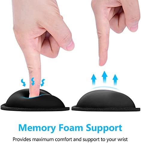 Dapesuom Mouse Wrist Rest, Ergonomic Memory Foam Mouse Wrist for Computer Desk Mats Support, PU Leather Hand Rest Pad Cushion for Gaming, Laptop, Men, Women, Pain Relief & Easy Typing, Black - Image 3