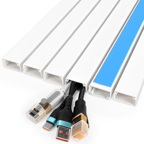 YesBes 87in Cord Hider Kit, Cord Covers for Wires on Wall, Paintable Cable Raceway, Cord Hider for Wall Mount tv, tv Cable Hider Wall kit, Wire Covers for Cords, 6X L14.5in X W0.96in X H0.57in by YesBes