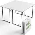 4FT Folding Table 2 Pack,Adjustable Height Heavy Duty Plastic Folding Tables with Carry Handles,Fold-in-Half Portable Tables with Steel Legs for Party, Wedding,Camping, Picnic,Indoor Outdoor,White by FoldingFurniture